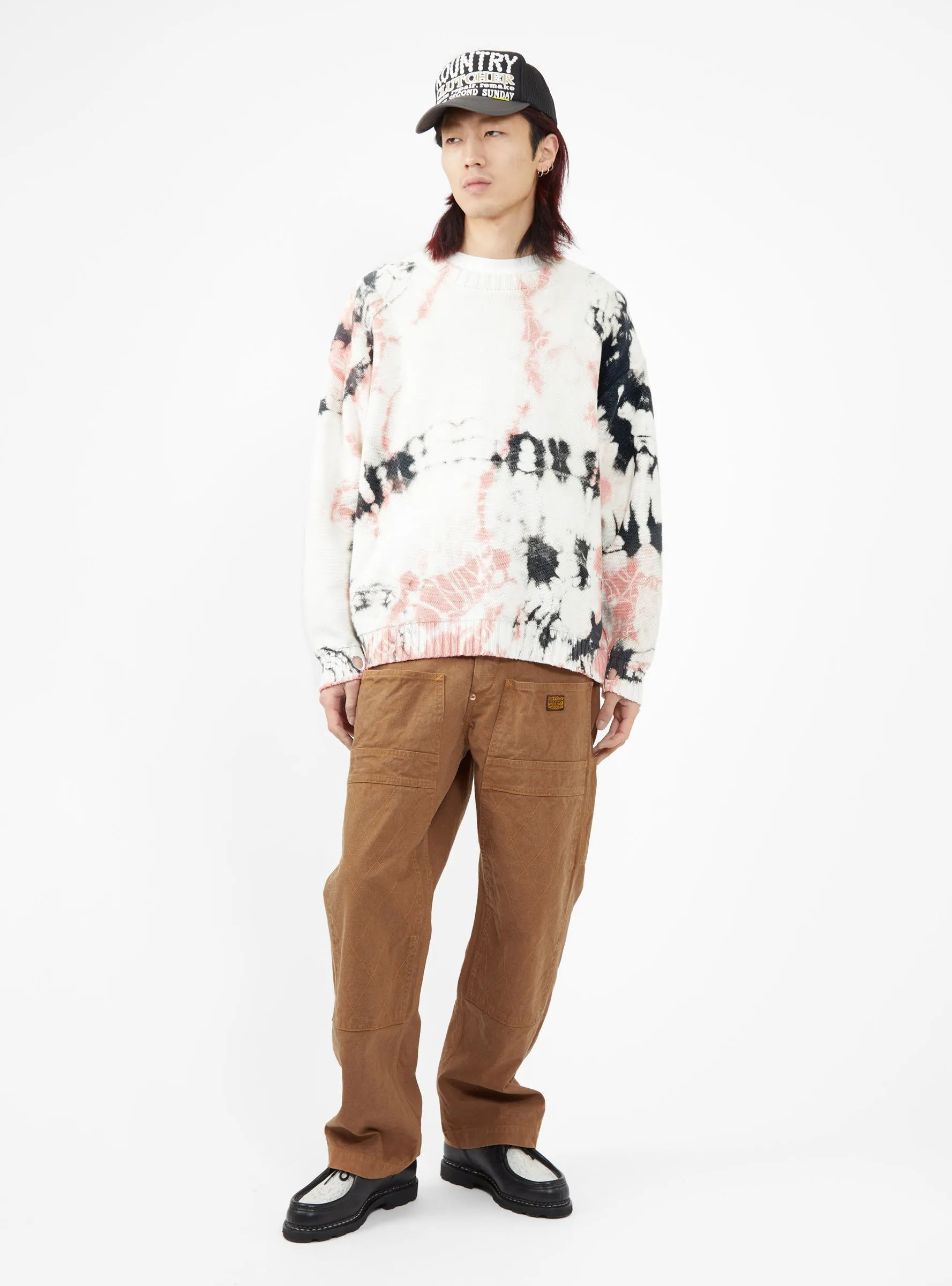 5G Knit Ashbury Dyed Sweater Pink & Black