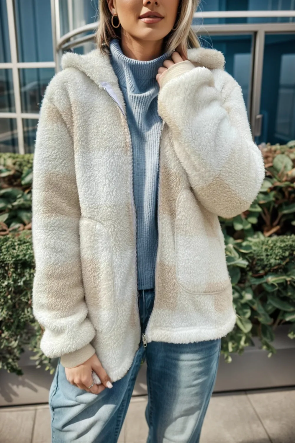 Cozy Plaid Full Zip Hoodie