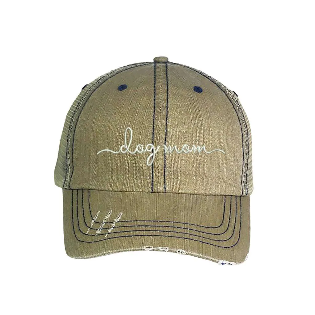 Dog Mom Washed Distressed Trucker Hat