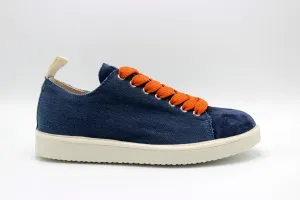 PANCHIC P01 suede linen cobalt burnt orange