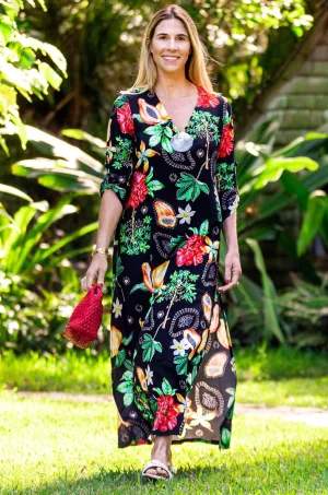 Seychelles Kaftan / Black Papaya